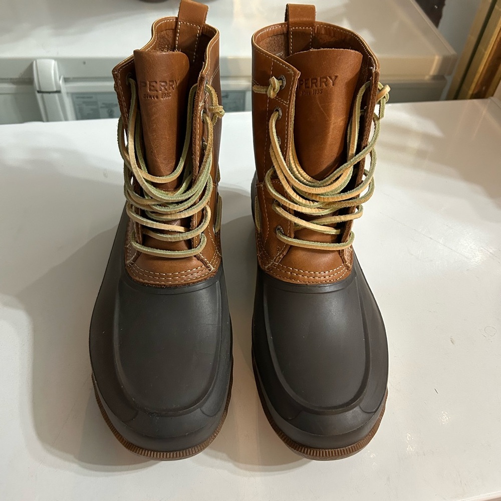 Men’s Sperry Leather Upper Waterproof Rubber Boots, lightweight